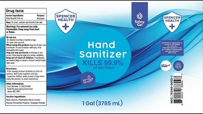 Spencer Health 1G.jpg Spencer Health Hand Sanitizer - Spencer Health 1G